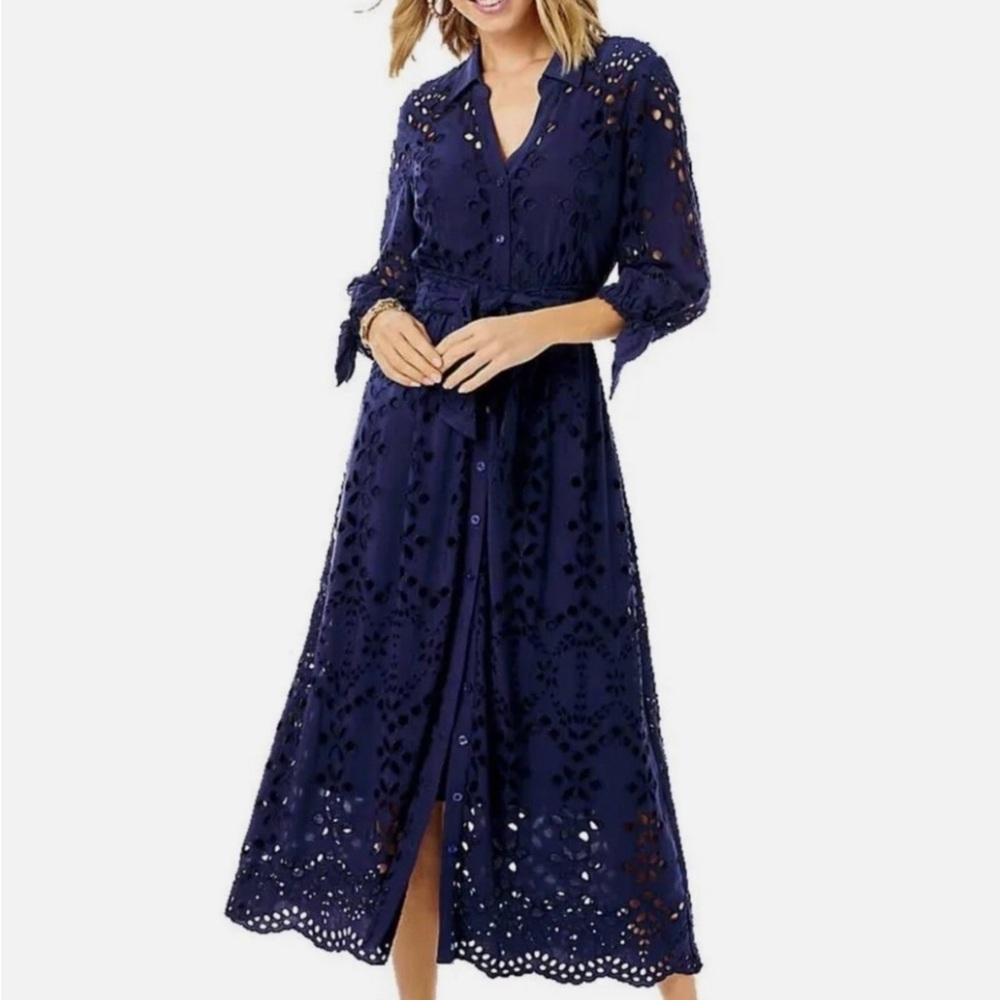 Lilly Pulitzer Navy Amrita Midi Dress